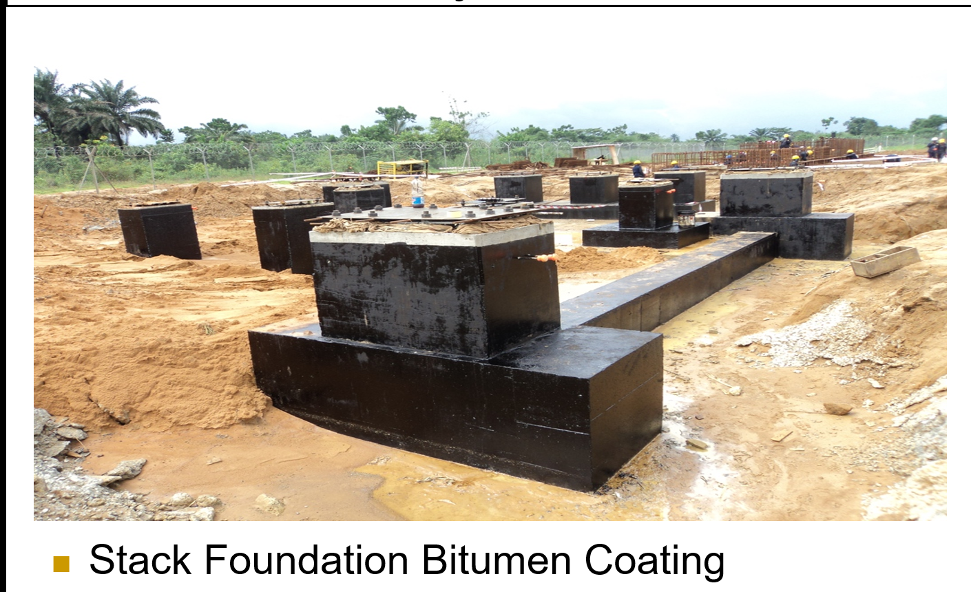 Stack foundation bitumen coating